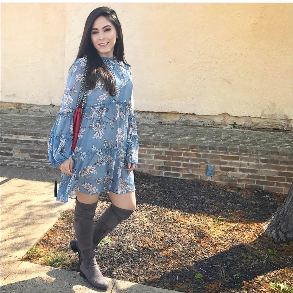 Light blue and gray dress